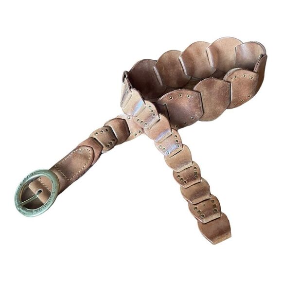 Armani Exchange Brown Leather Belt Sz XS cottagecore boho festival artsy - Picture 2 of 7